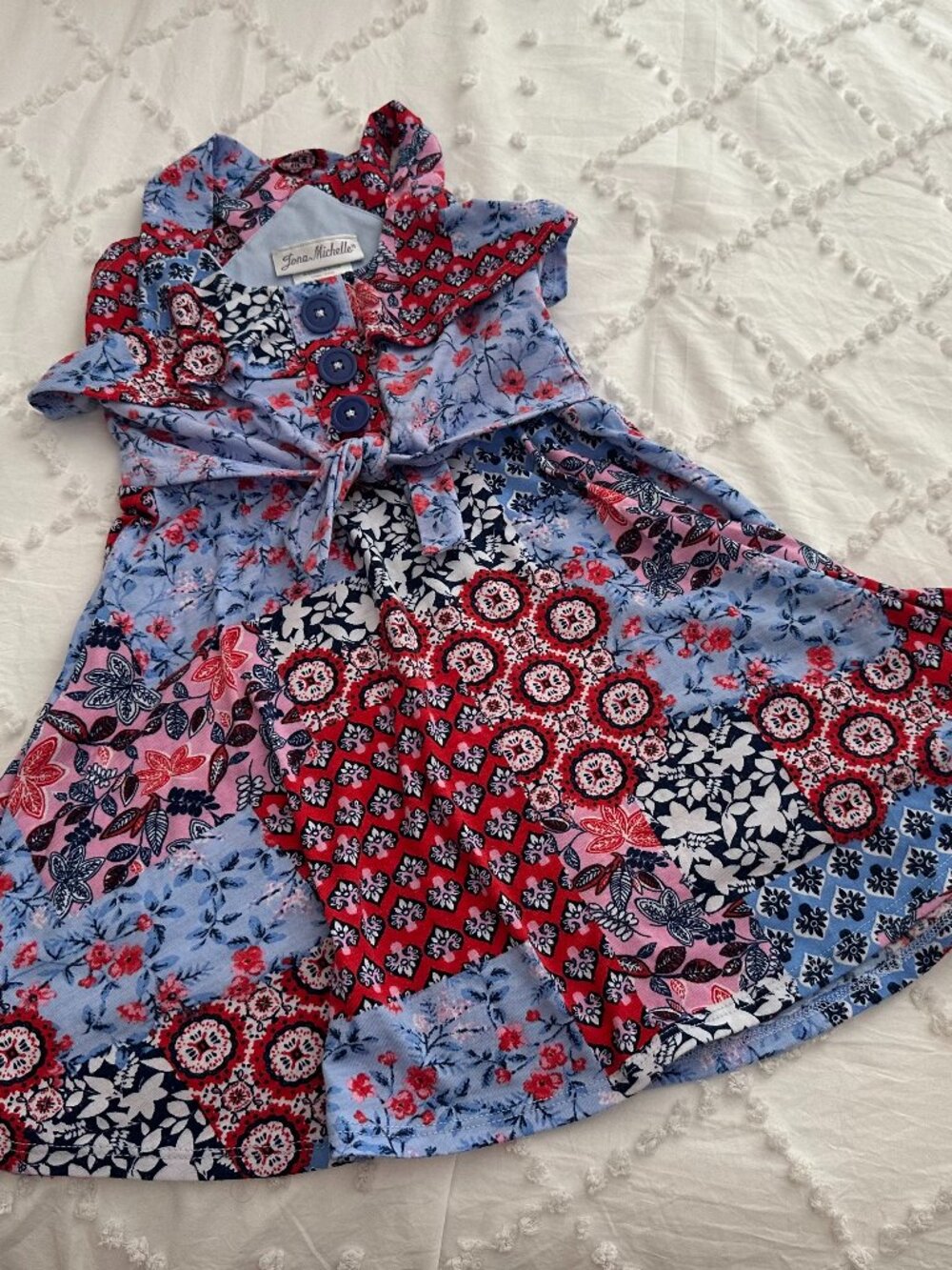 Jona Michelle 3T Patchwork Floral Boho Dress Girls
